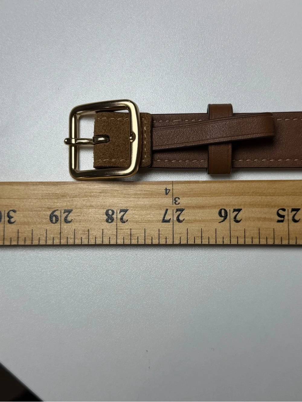 Coach Brown 29” Genuine Leather Belt with Gold-Tone Buckle